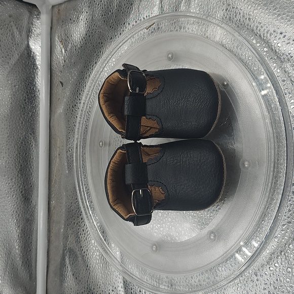 H Myggpp Black Leather With Tan Insoles Mary Janes In Sz 12 Toddler - Picture 6 of 6